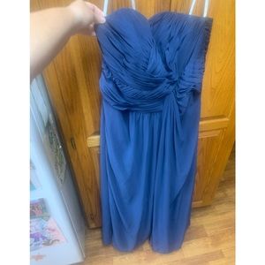 Strapless navy dress